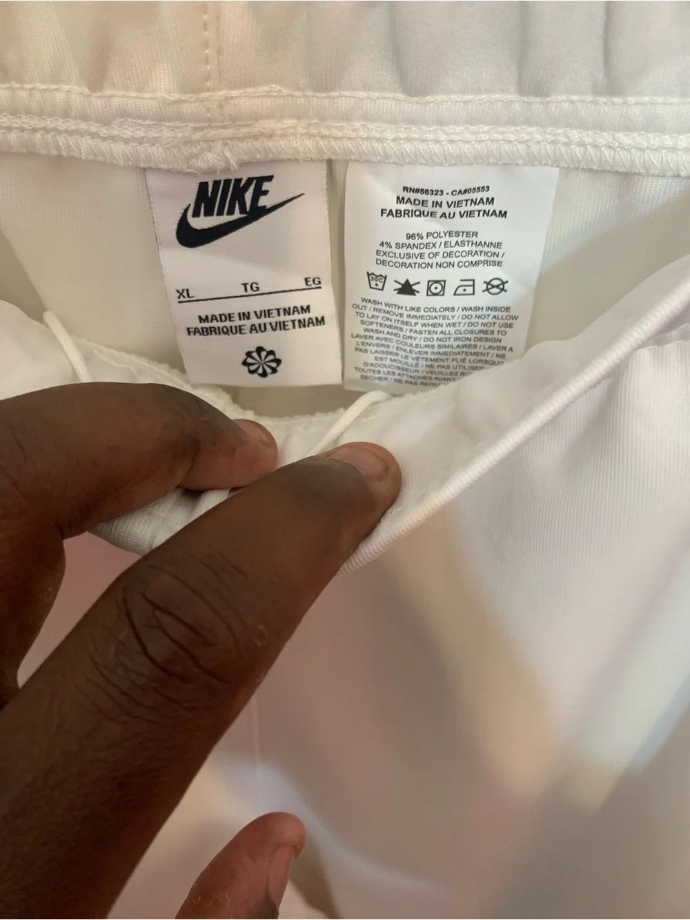 Nike White Elastic Waist Athletic Shorts